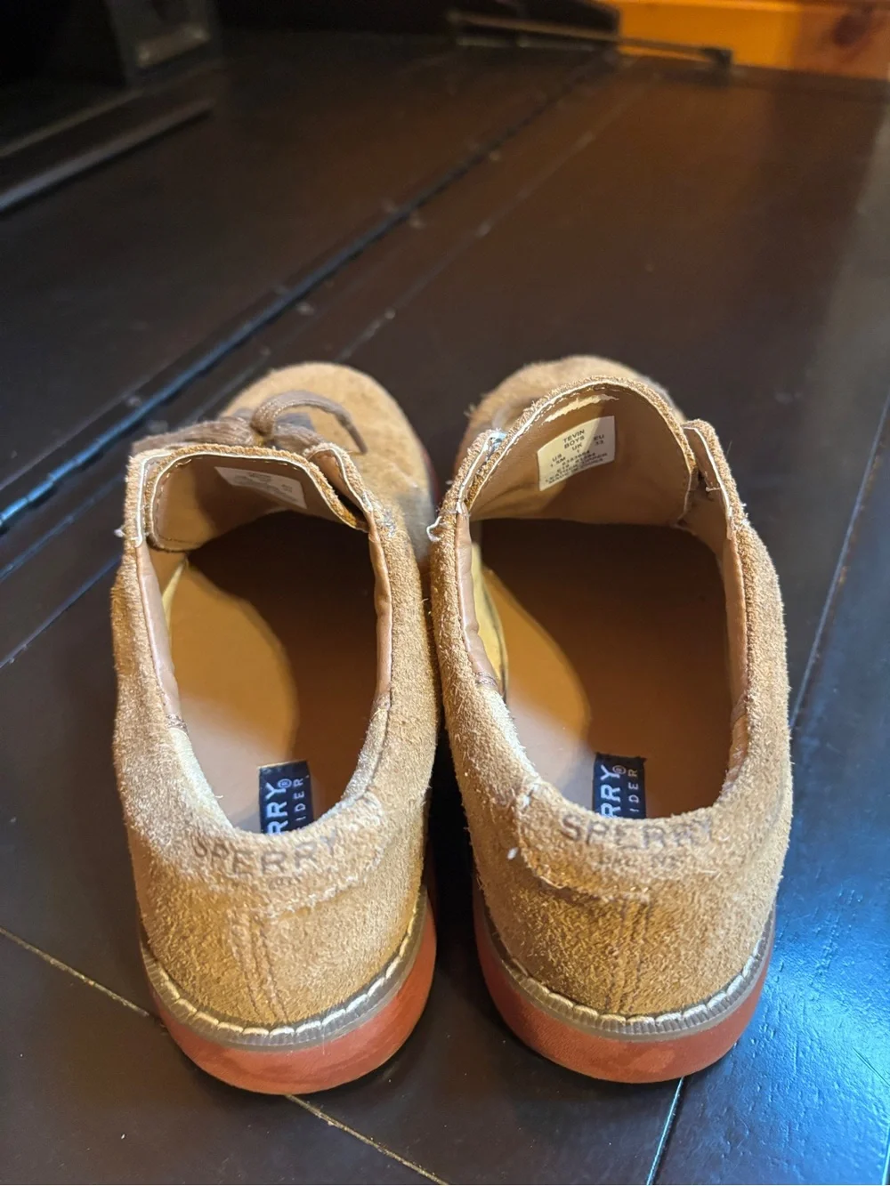 Sperry Kids Suede Lace-Up Shoes in Tan